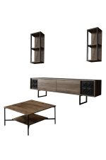 Black Line Set - Walnut, Black – Комплет мебел за дневна соба - Image 13