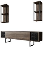 Black Line Set - Walnut, Black – Комплет мебел за дневна соба - Image 6