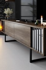 Chrome Line Set - Walnut, Black – Комплет мебел за дневна соба - Image 6