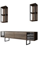 Chrome Line Set - Walnut, Black – Комплет мебел за дневна соба - Image 7