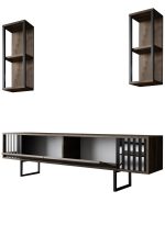 Chrome Line Set - Walnut, Black – Комплет мебел за дневна соба - Image 9