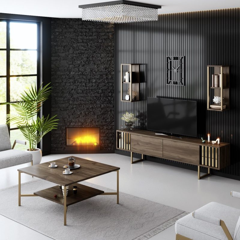 Gold Line - Walnut, Gold – Комплет мебел за дневна соба