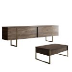 Luxe Set - Walnut, Gold – Комплет мебел за дневна соба - Image 11