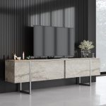 Luxe - Travertine, Silver – ТВ комода