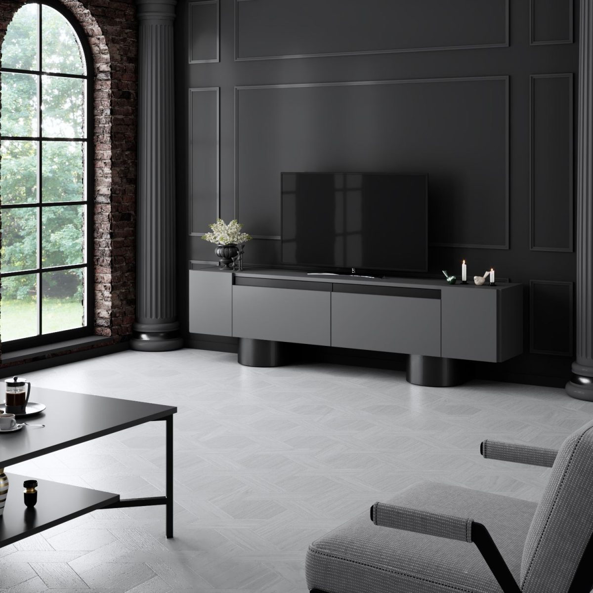 Bohem - Anthracite, Black – ТВ комода - Image 5