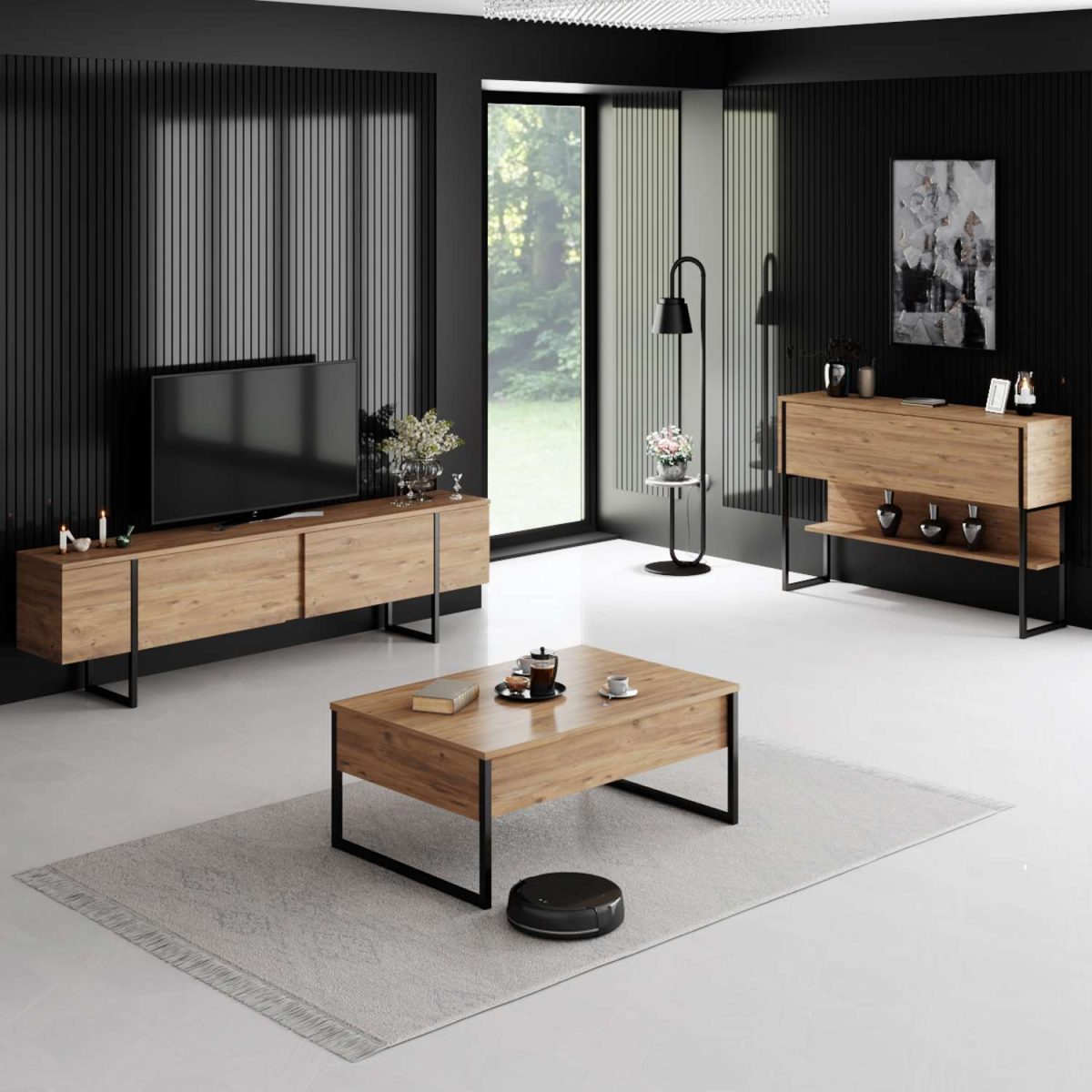 Luxe - Atlantic Pine, Black – ТВ комода - Image 5