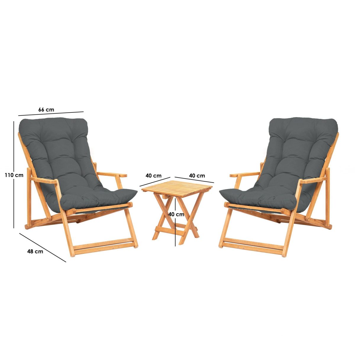 My007 - Grey – Комплет градинарски маси и столици (3 парчиња) - Image 10