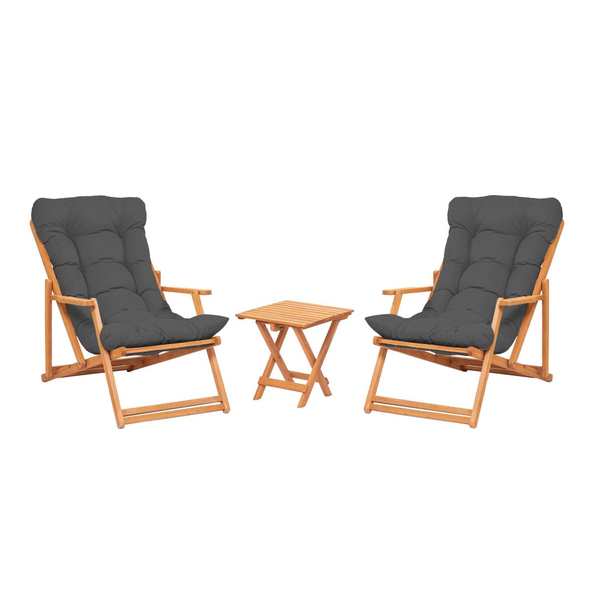 My007 - Grey – Комплет градинарски маси и столици (3 парчиња) - Image 2