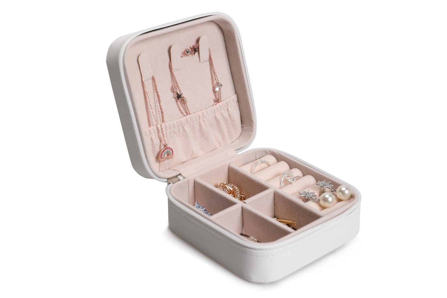 White – PU кожна кутија за накит - Image 2