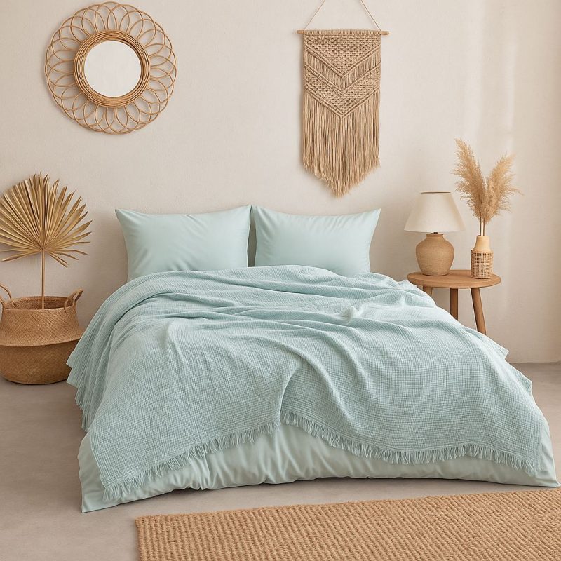 Muslin - Turquoise – Дупли Муслин прекривач