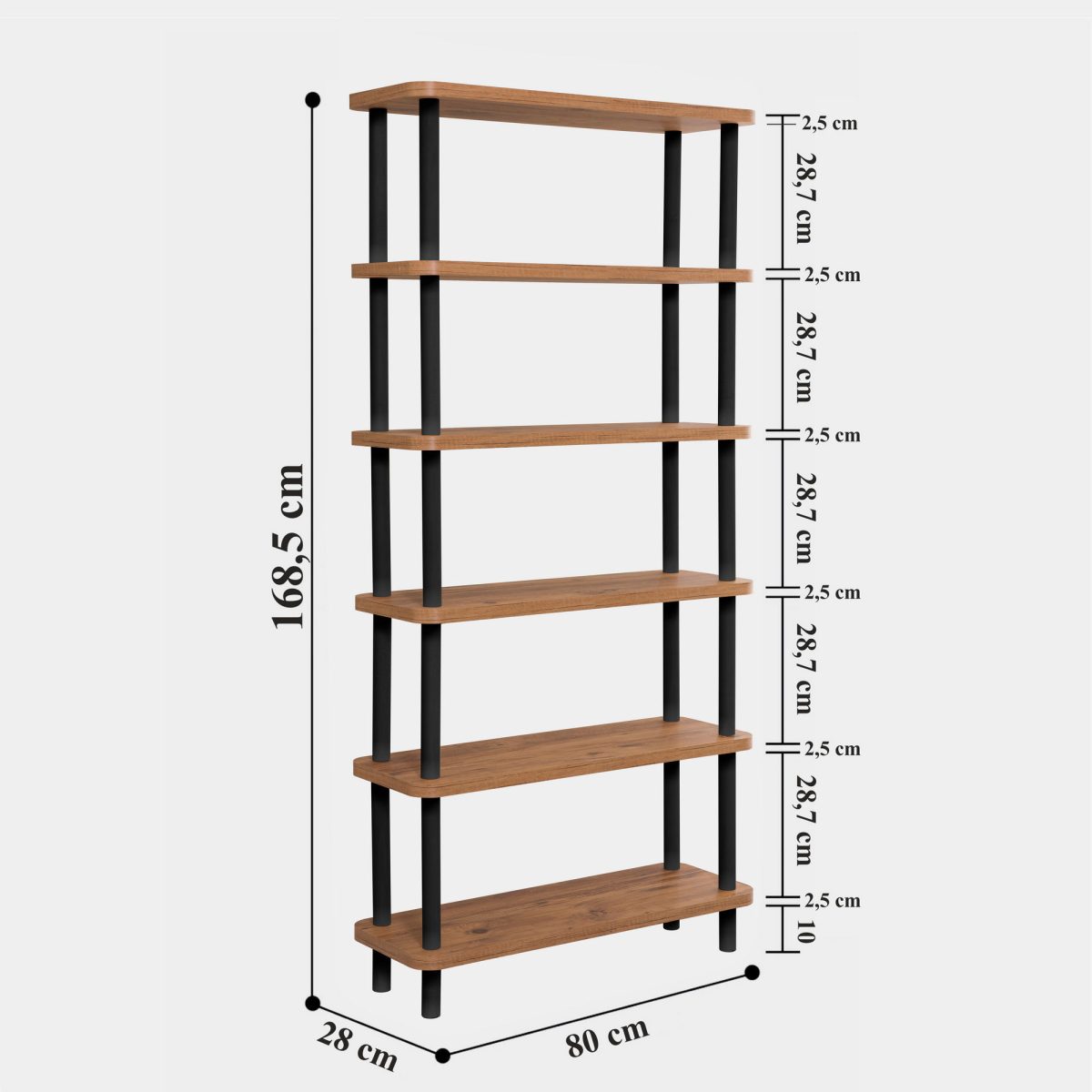 Gala - Black – Полица за книги - Image 6