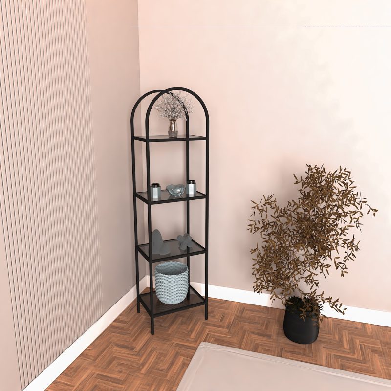 Mona - Black, Smoked Glass 40 – Полица за книги