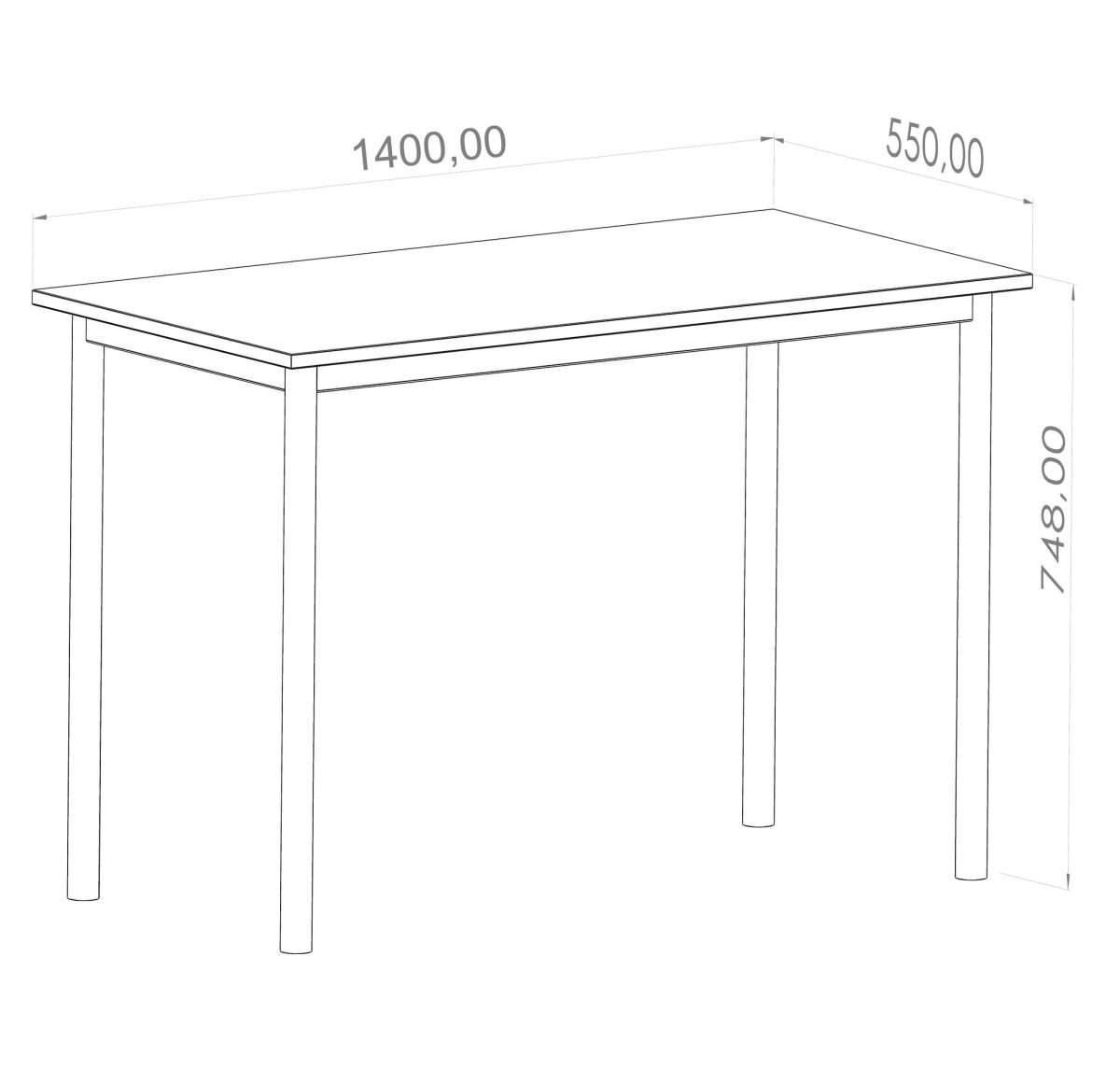 Viva - 140 x 55 – Канцелариско биро - Image 5