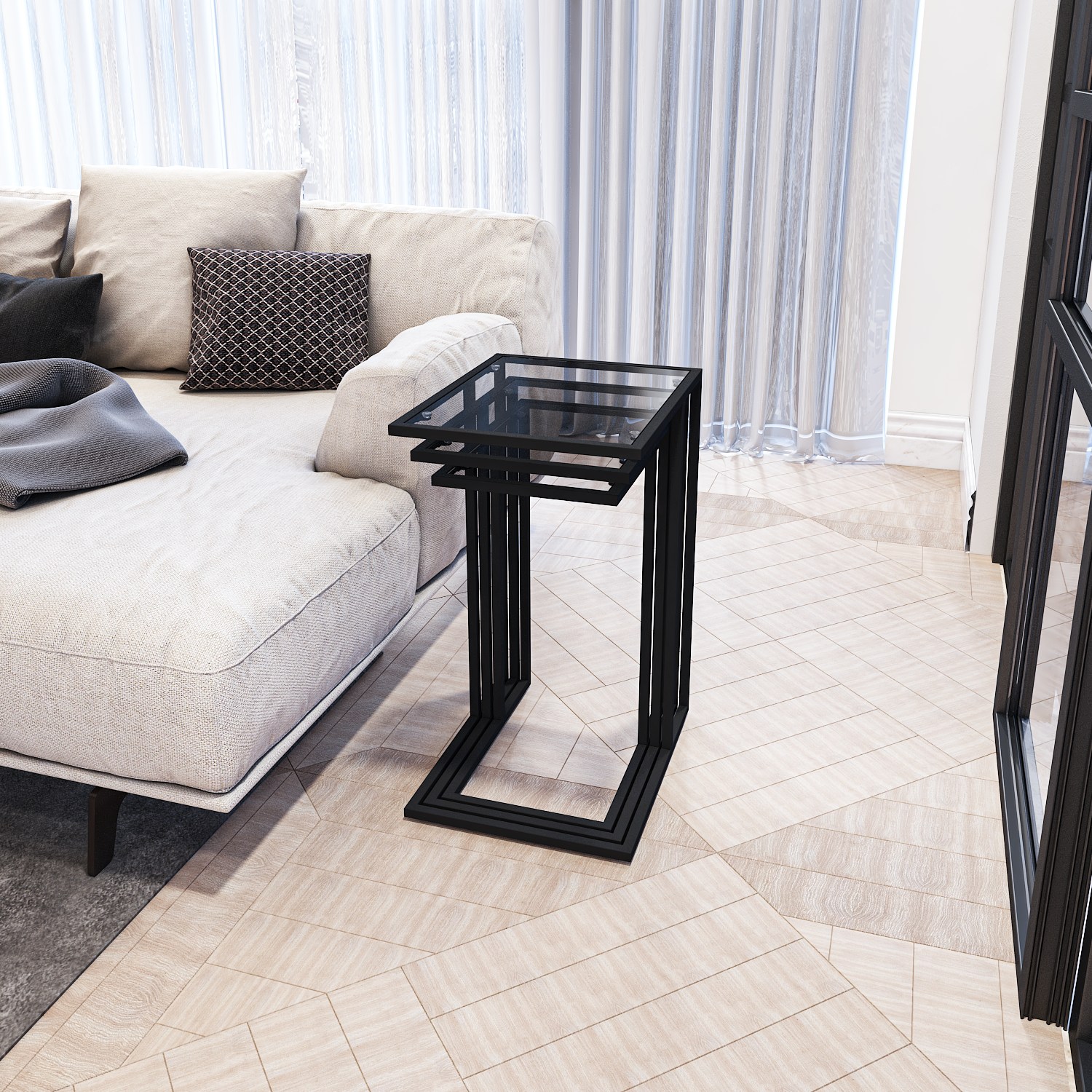 706CLN118620-201.jpg İbiza - Black, Smoked Glass – Табела за гнездење (3 парчиња) - Image 1