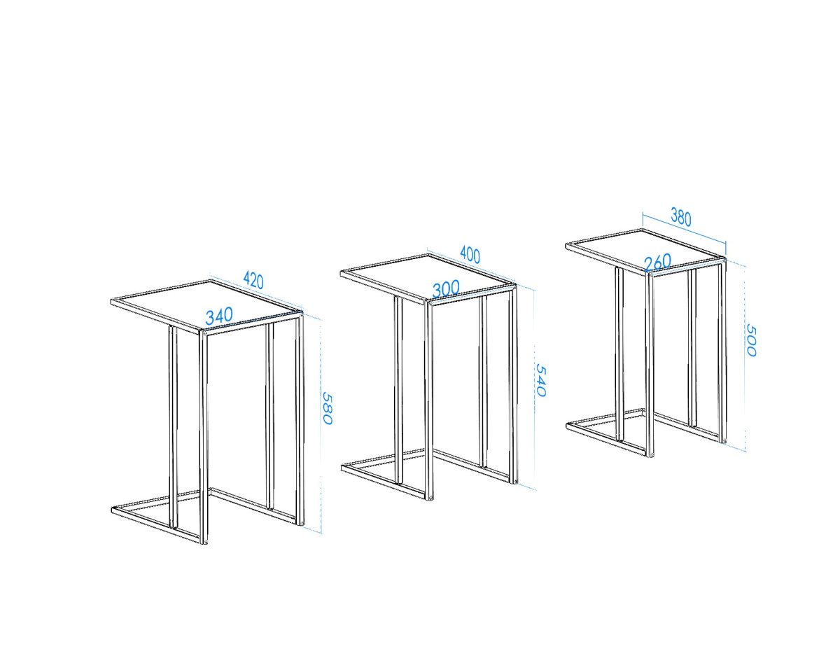 İbiza - Black, Smoked Glass – Табела за гнездење (3 парчиња) - Image 13