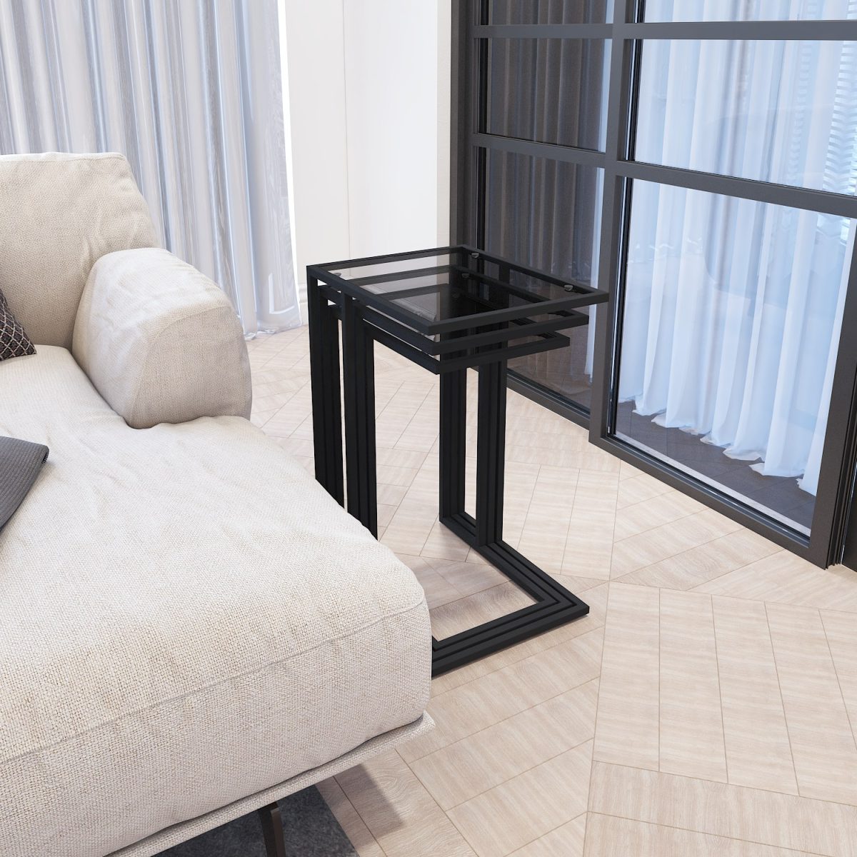 İbiza - Black, Smoked Glass – Табела за гнездење (3 парчиња) - Image 2