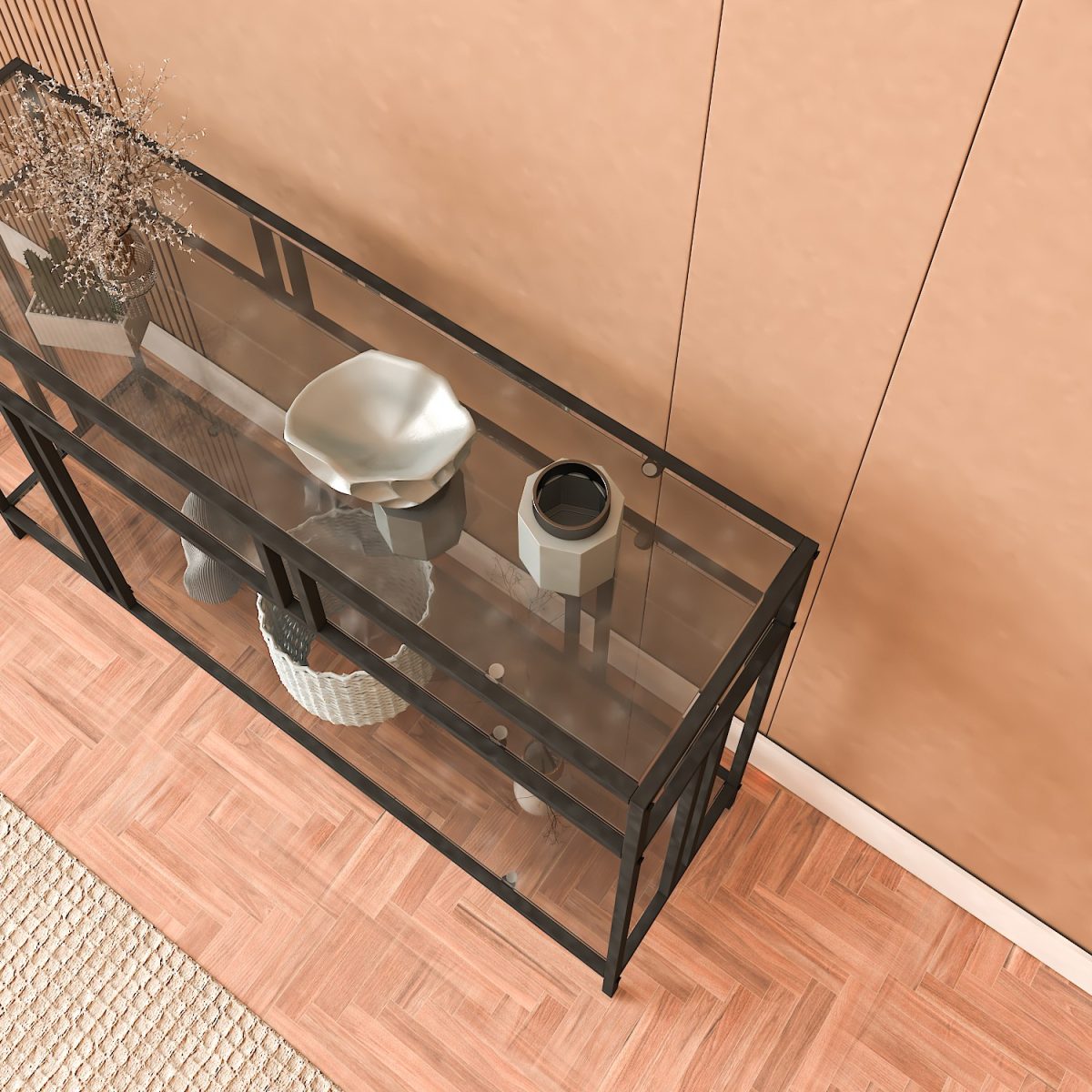 Venedik - 100 Black, Fume Glass – Декоративна конзолна маса - Image 4