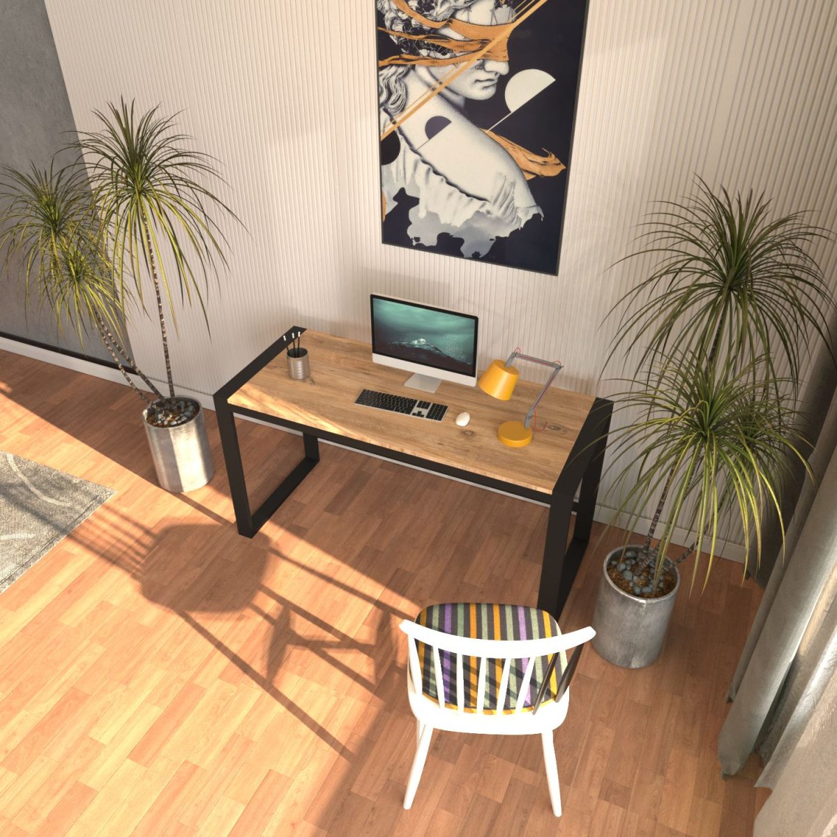 Marsilya 122 - Atlantic Pine, Black – Канцелариско биро - Image 4