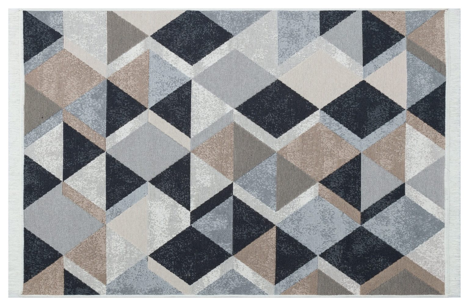 Ar 10 - Beige, Black – Памучен тепих (160 x 230) - Image 5