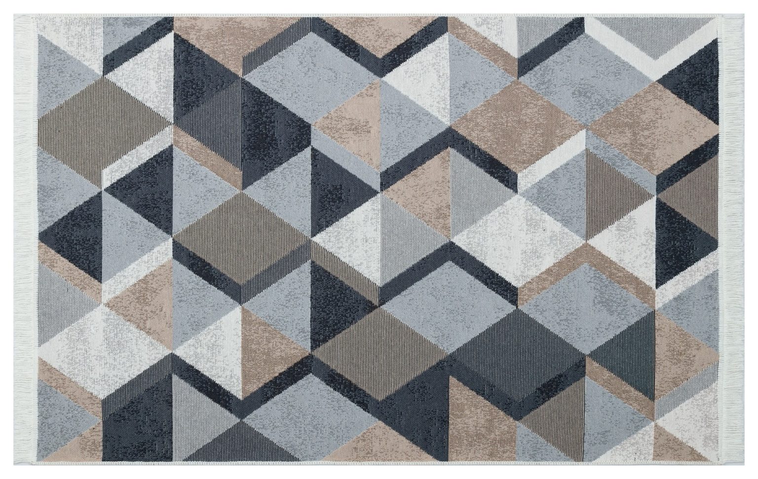 Ar 10 - Beige, Black – Памучен тепих (160 x 230) - Image 6