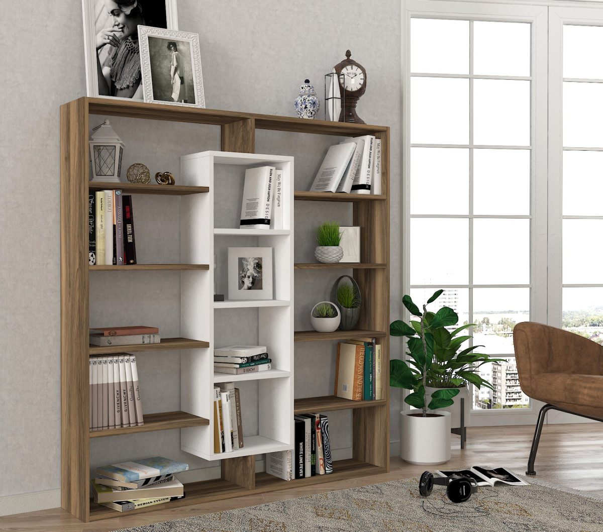 Ample - Walnut, White – Полица за книги - Image 2