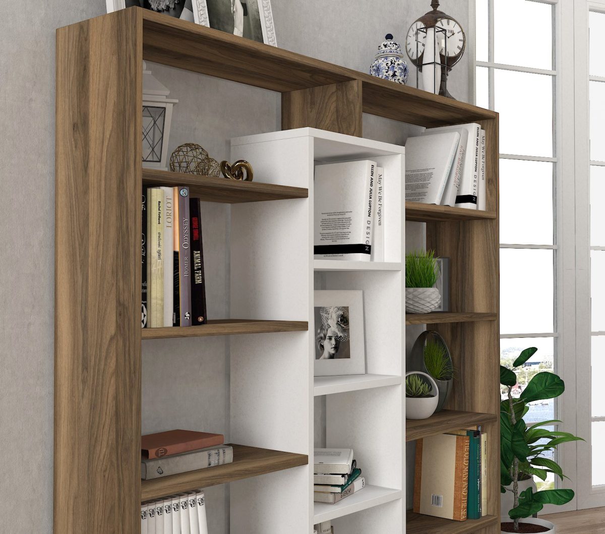Ample - Walnut, White – Полица за книги - Image 4