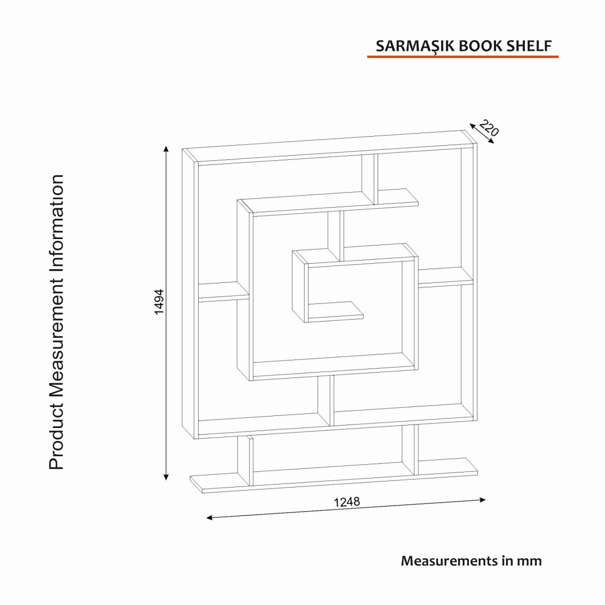 Sarmaşık - Wenge – Полица за книги - Image 6