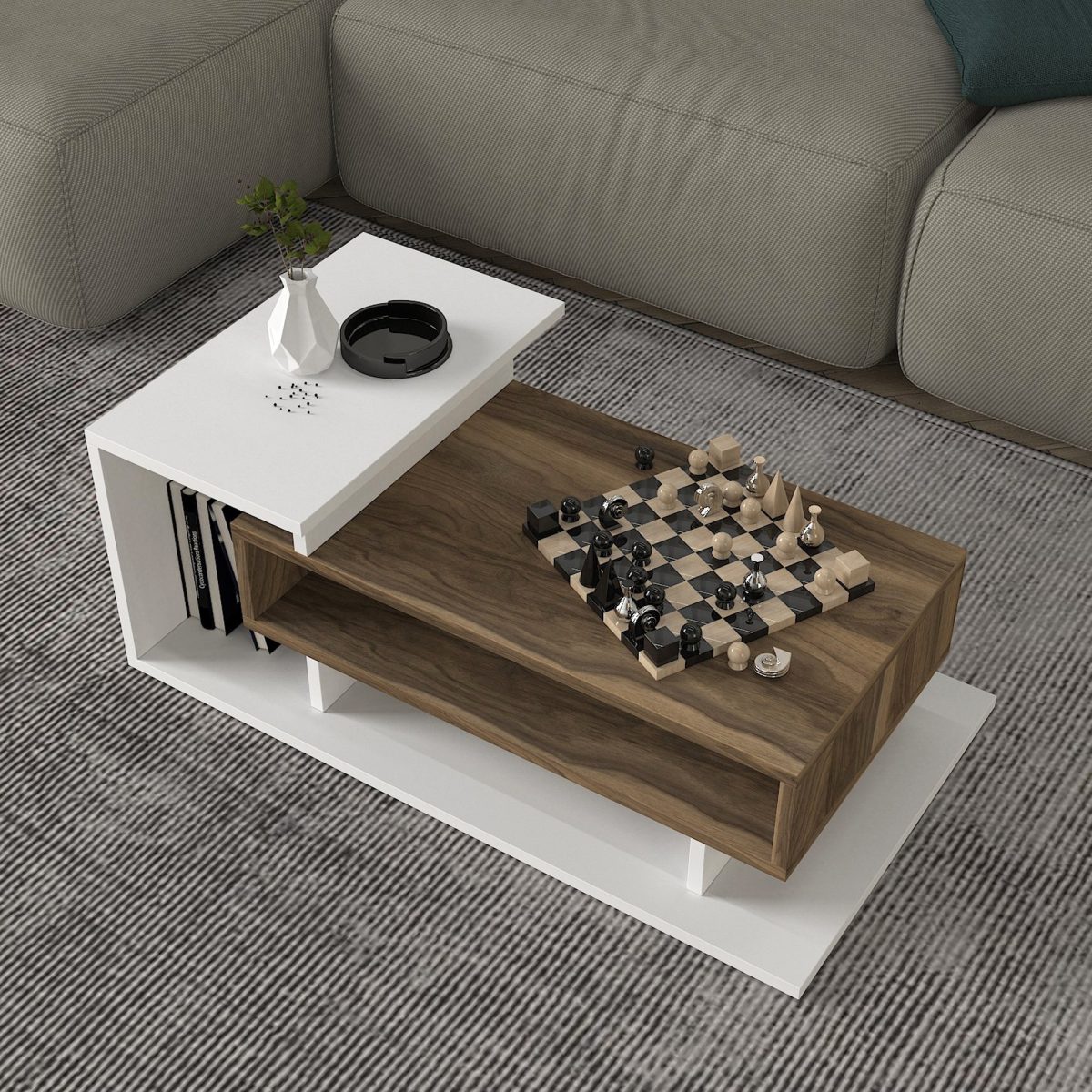 Spring - White, Walnut – Маса за кафе - Image 6