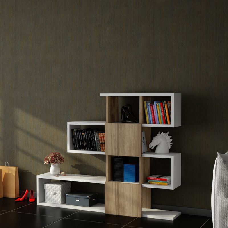 Karlin - White, Walnut – Полица за книги