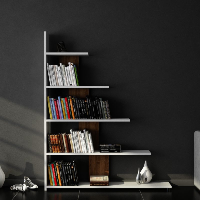 Reward - White, Walnut – Полица за книги