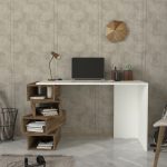 Jenga - White, Walnut – Канцелариско биро