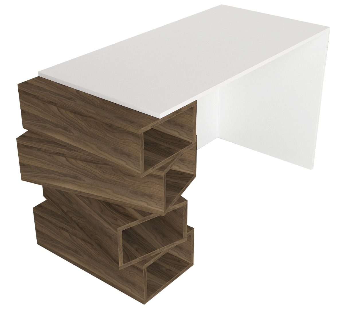 Jenga - White, Walnut – Канцелариско биро - Image 10