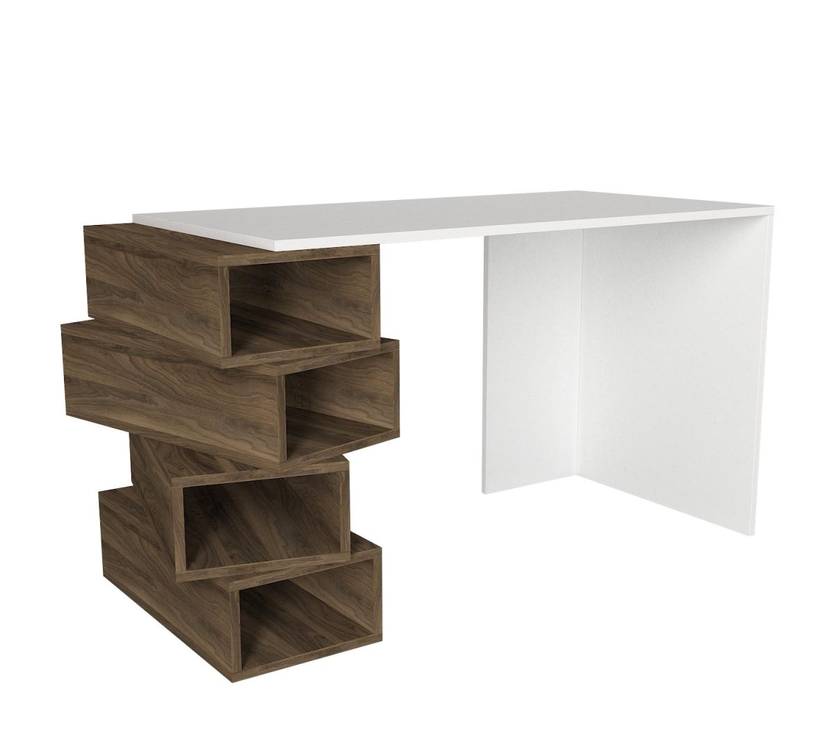 Jenga - White, Walnut – Канцелариско биро - Image 8
