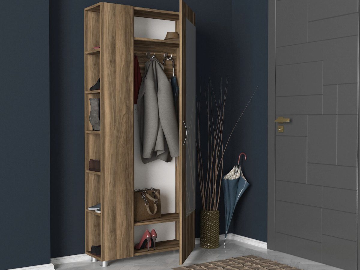 Meyra - Walnut – Гардеробер за претсобје - Image 3