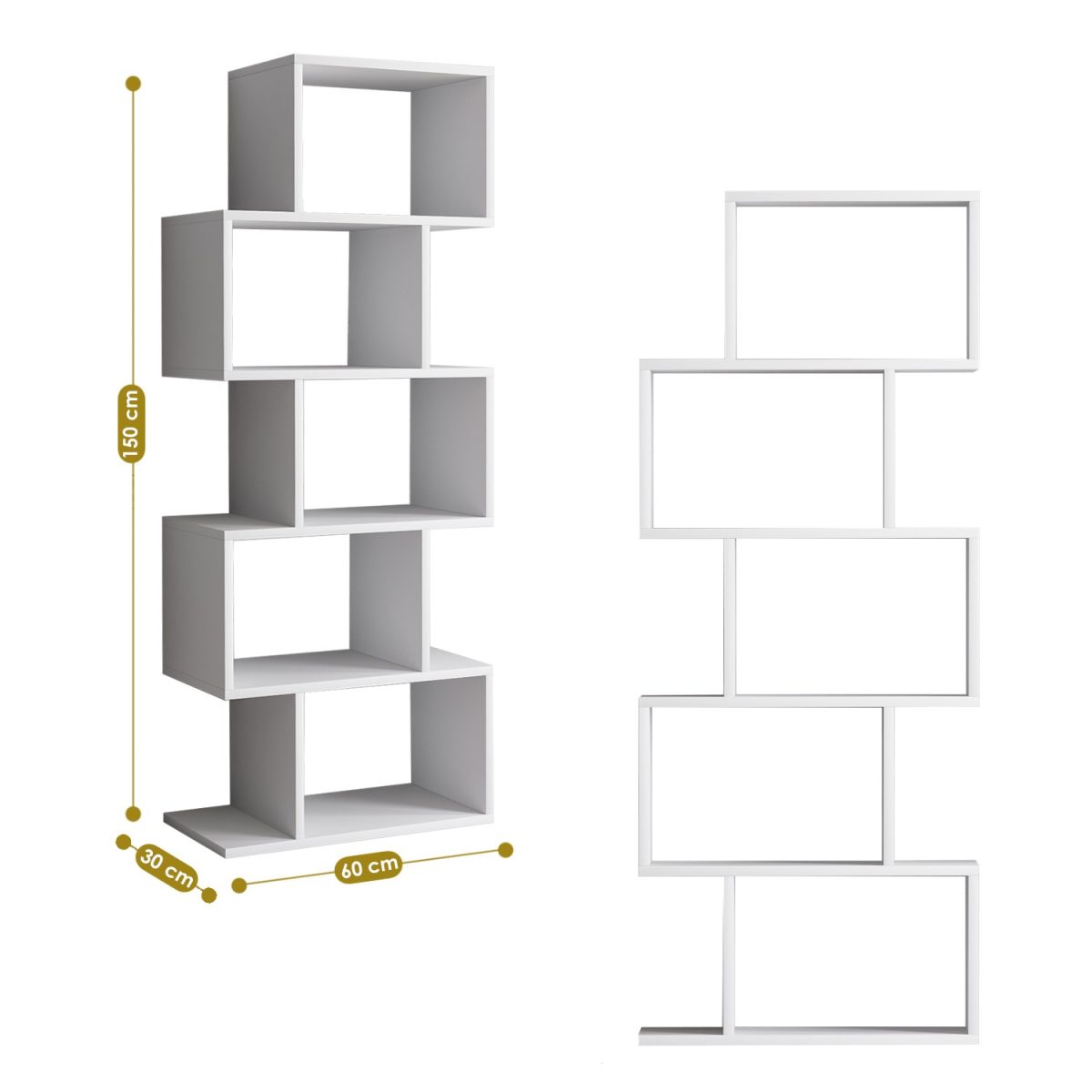 Meric - White – Полица за книги - Image 4