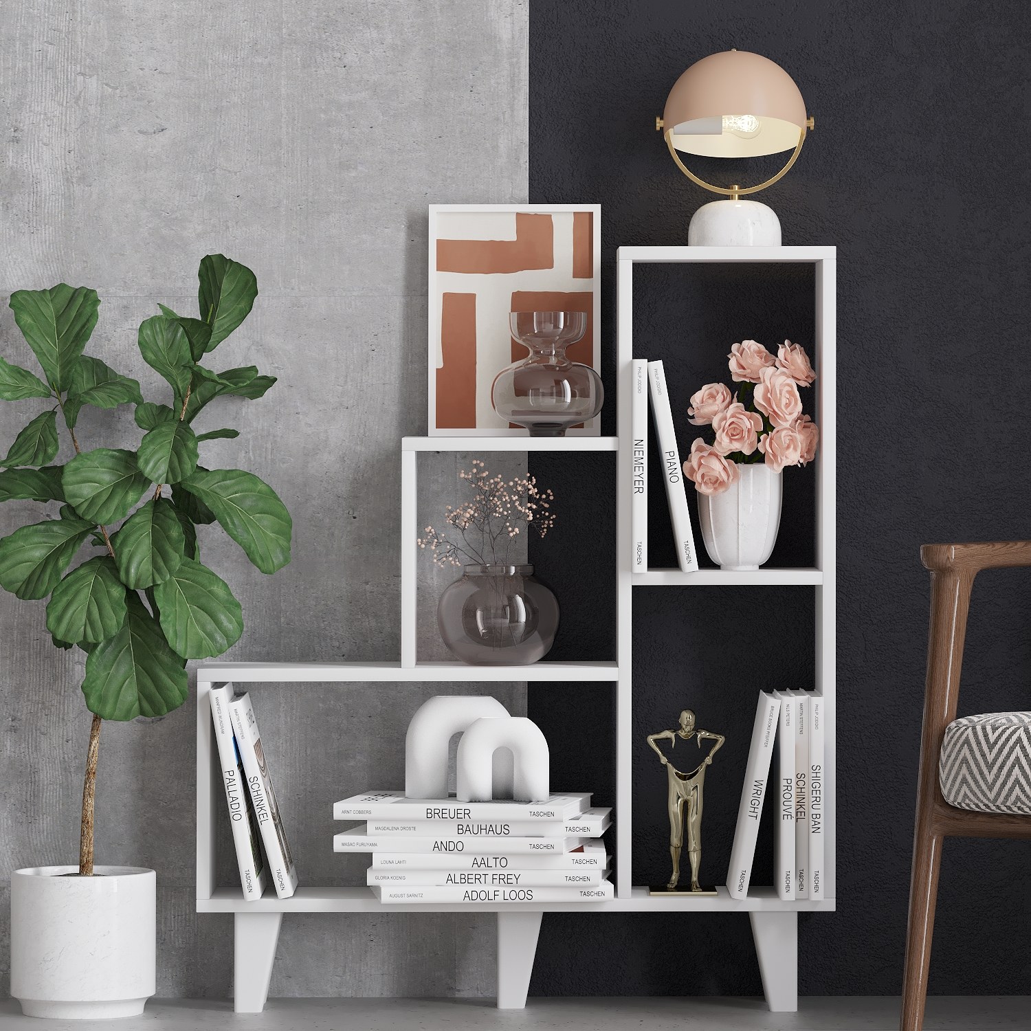 746JUG360620-201.jpg Nisa - White – Полица за книги - Image 1