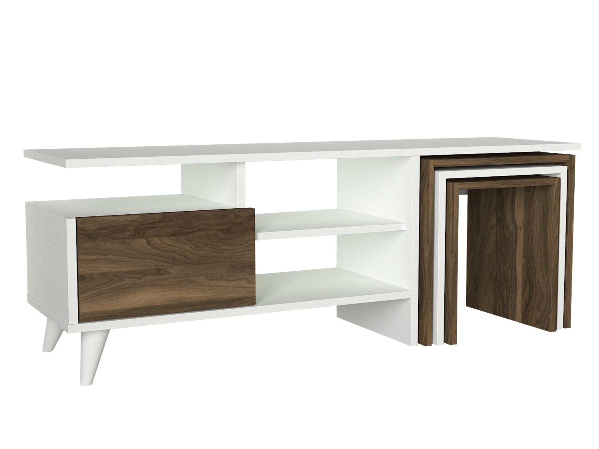 Nature - White, Walnut – ТВ комода - Image 5