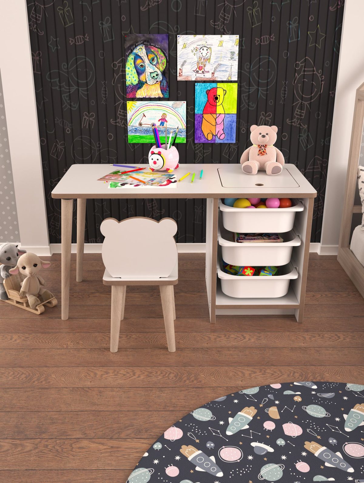 Soho - White – Комплет детска маса - Image 2