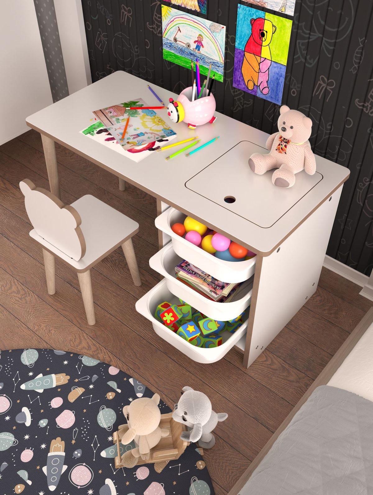 Soho - White – Комплет детска маса - Image 4