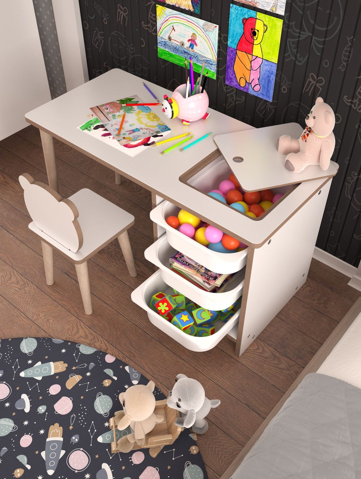 Soho - White – Комплет детска маса - Image 5