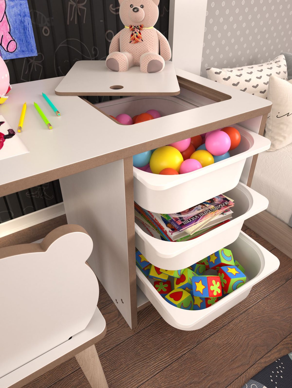 Soho - White – Комплет детска маса - Image 6