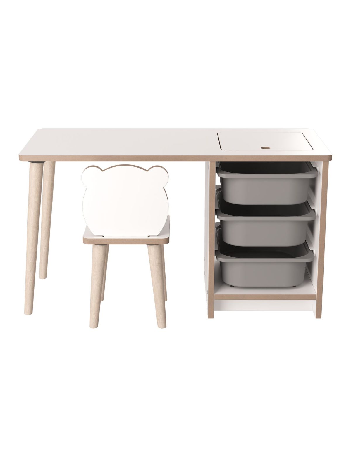 Soho - White, Grey – Канцелариско биро - Image 10