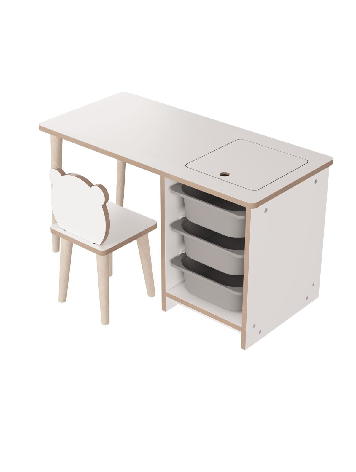 Soho - White, Grey – Канцелариско биро - Image 11