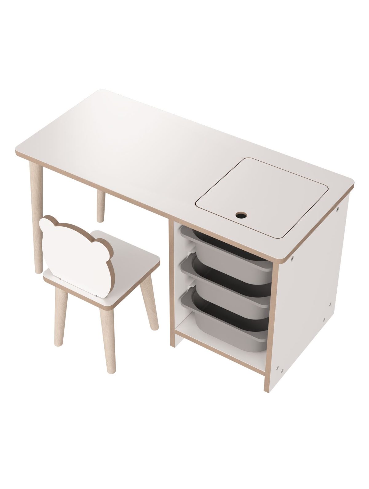 Soho - White, Grey – Канцелариско биро - Image 12