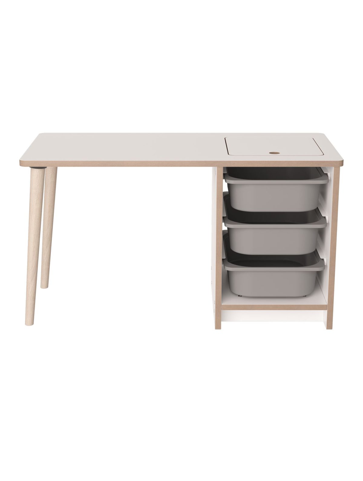 Soho - White, Grey – Канцелариско биро - Image 9