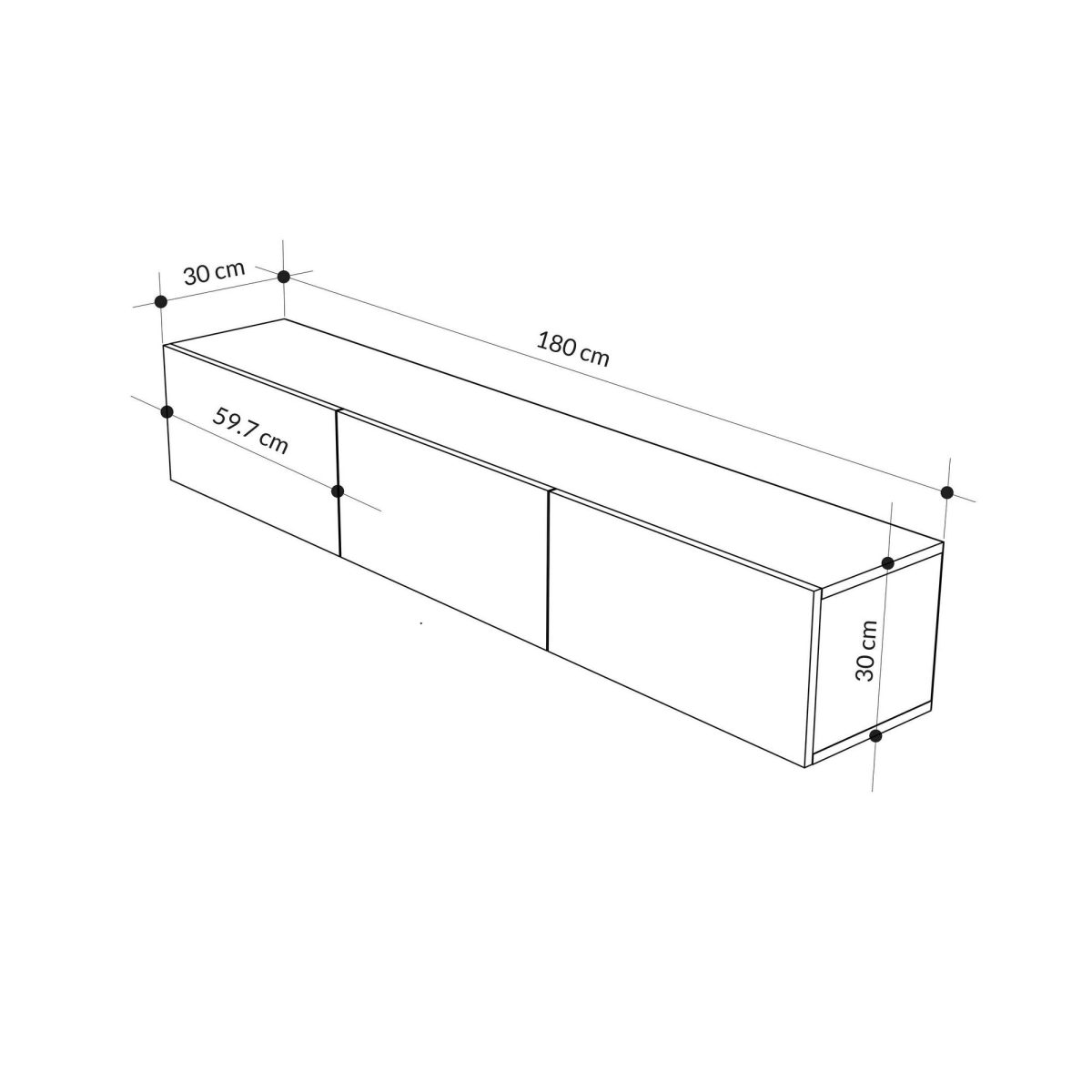Francy 180 - Sapphire Oak, Anthracite – ТВ комода - Image 7