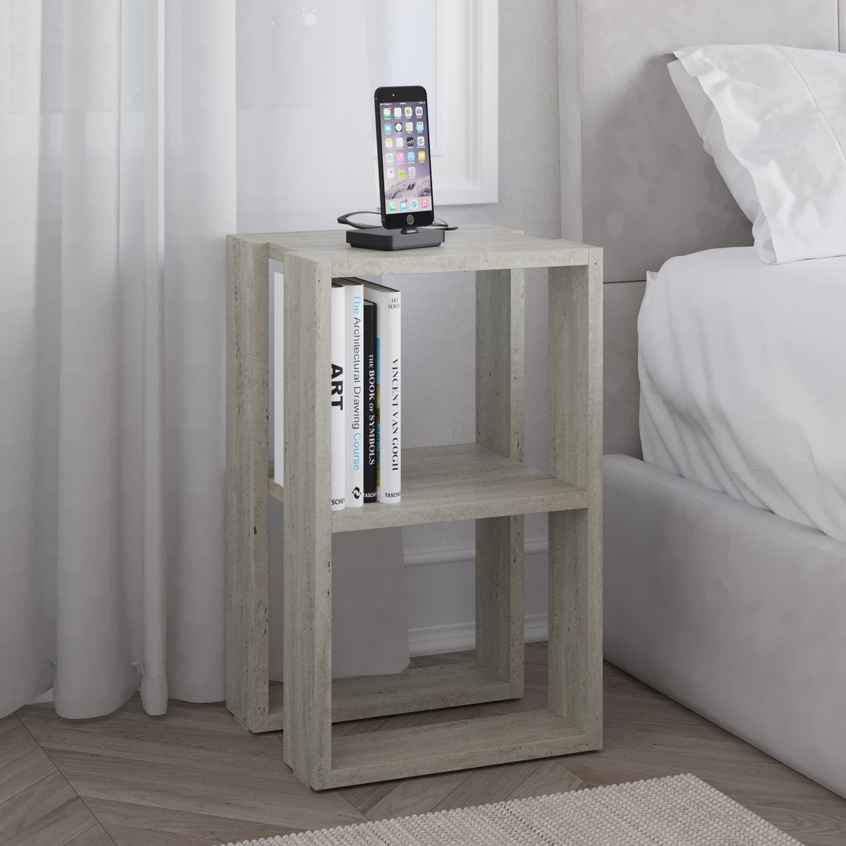 Lonie - Travertine – Ноќна масичка - Image 8