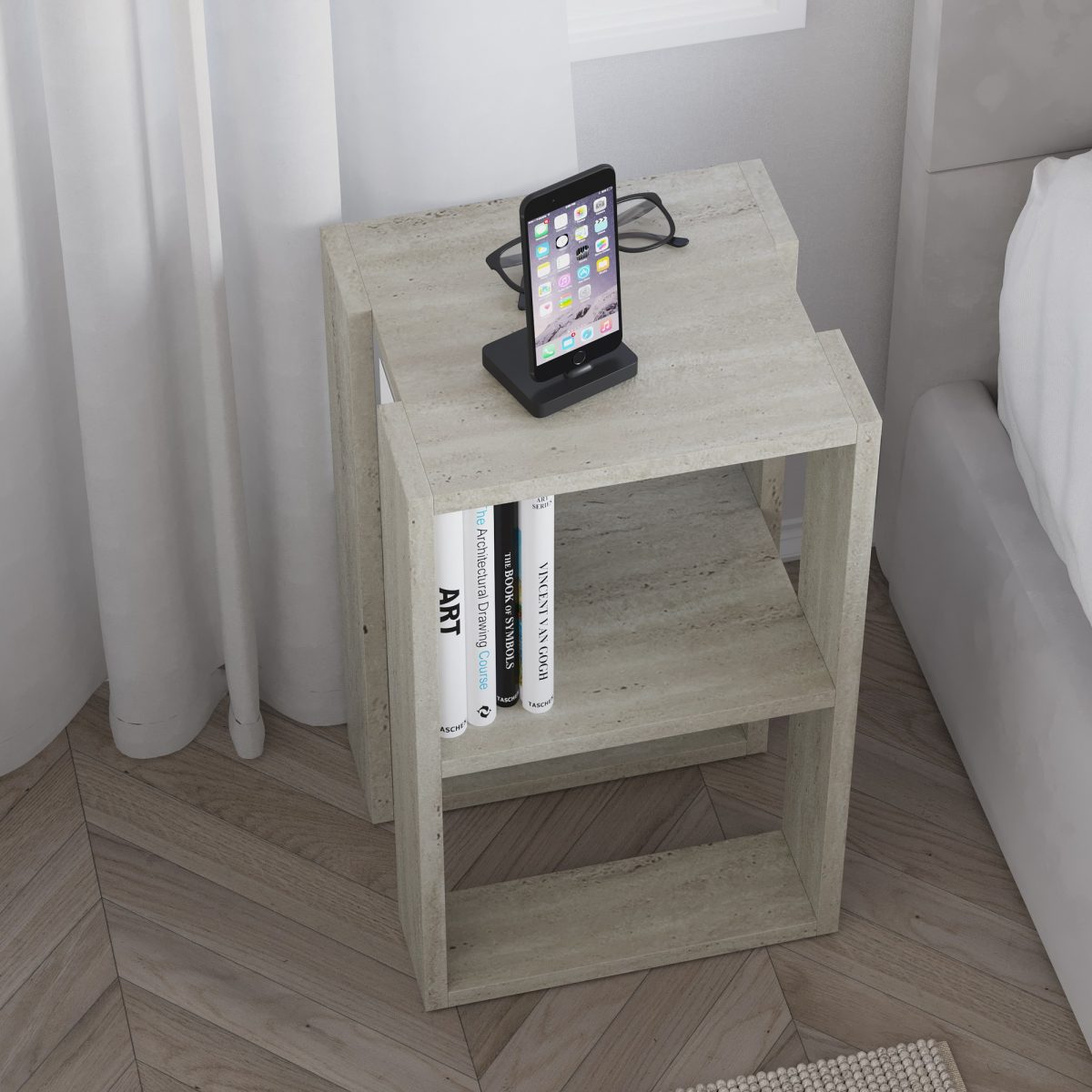 Lonie - Travertine – Ноќна масичка - Image 9