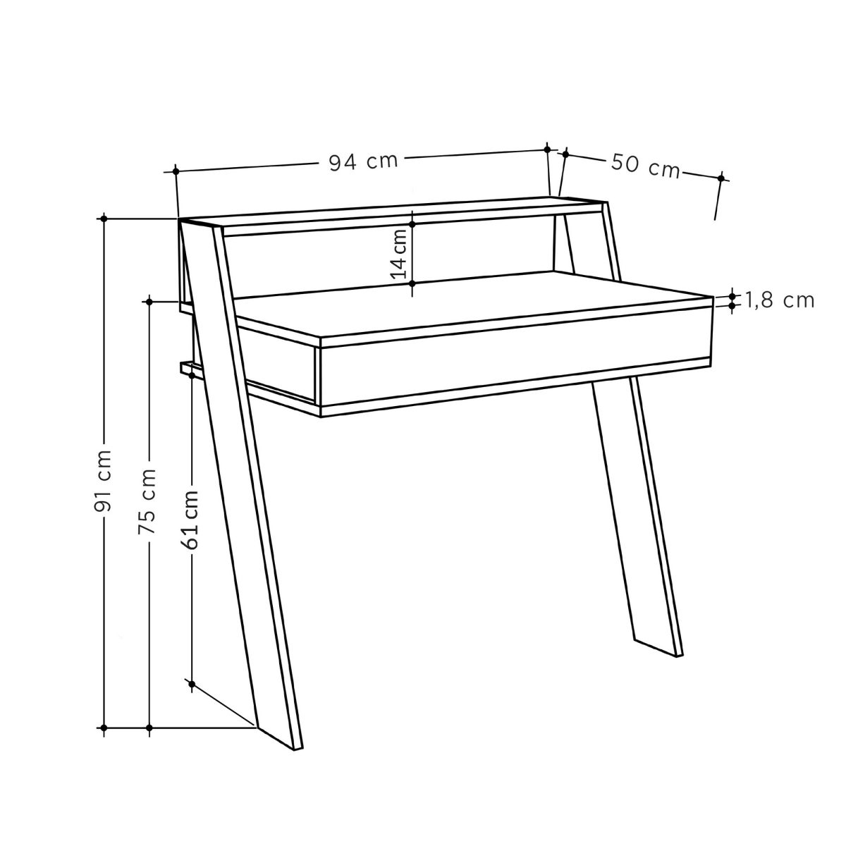 Cowork Working Table - Anthracite – Канцелариско биро - Image 4