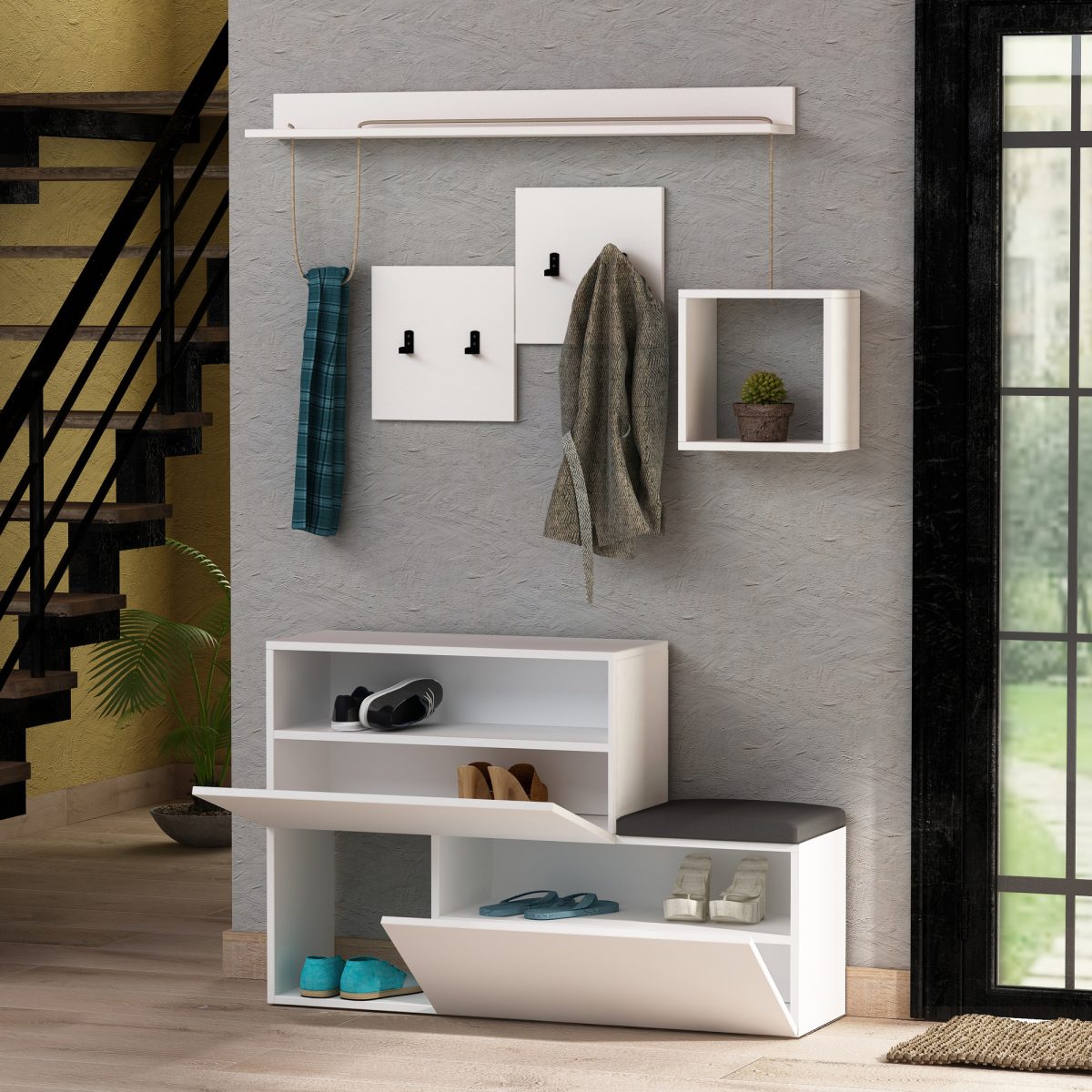 Holdon - White – Гардеробер за претсобје - Image 2